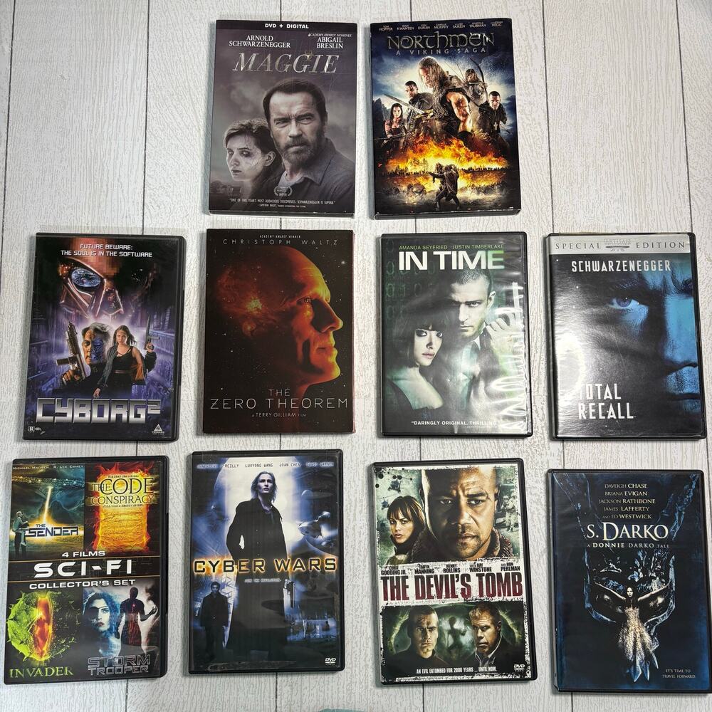 Sci Fi Action DVD Lot 10 Movies Total Recall In Time Cyborg 2